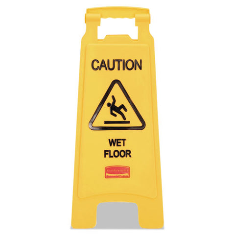 Caution Wet Floor Sign, 11 X 12 X 25, Bright Yellow