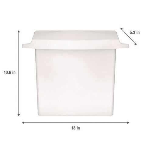 Sanitary Napkin Receptacle With Rigid Liner, Plastic, White