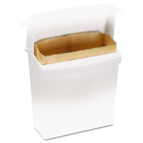 Wax-coated Sanitary Napkin Receptacle Liners, 9.75" X 3.75" X 9.88", Brown, 250/carton