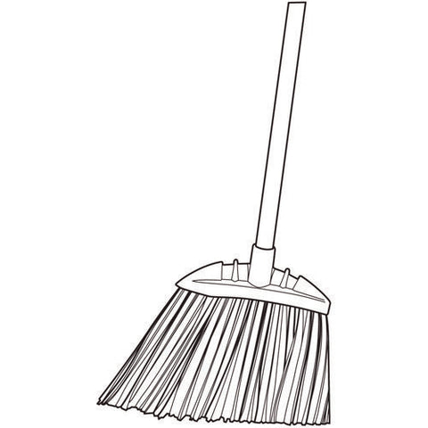 Jumbo Smooth Sweep Angled Broom, 46" Handle, Black/yellow, 6/carton