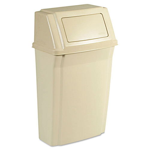 Slim Jim Wall-mounted Container, 15 Gal, Plastic, Beige