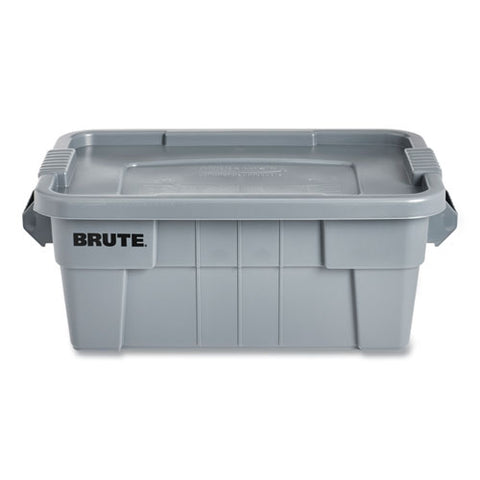 Brute Tote With Lid, 14 Gal, 27.5" X 16.75" X 10.75", Gray