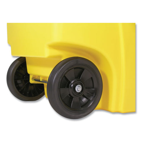 Square Brute Rollout Container, 50 Gal, Molded Plastic, Yellow