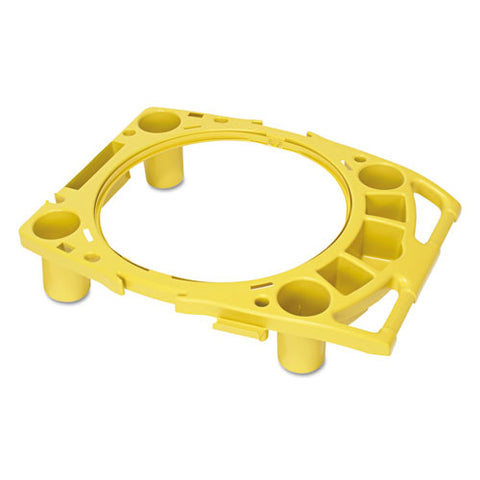 Brute Standard Brute Rim Caddy, Four Compartments, Fits 32.5" Diameter Cans, 26.5 X 6.75, Yellow