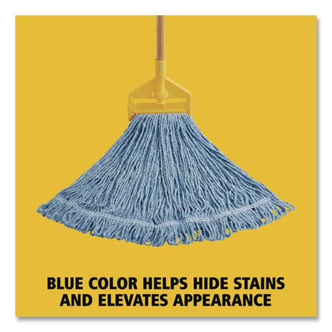 Super Stitch Blend Mop, Green Headband, Cotton/synthetic, Medium, Blue