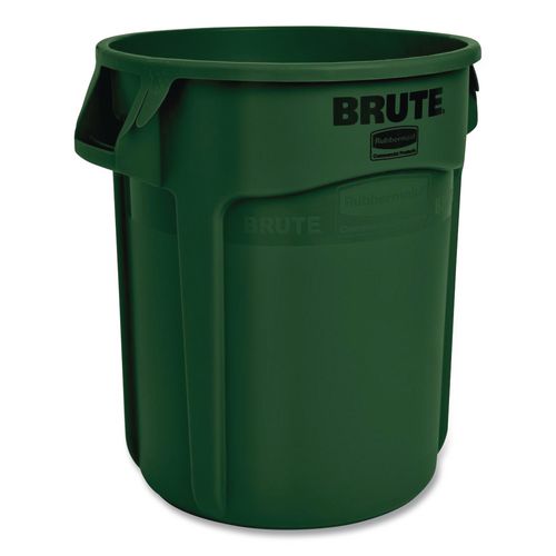 Vented Round Brute Container, 20 Gal, Resin, Dark Green