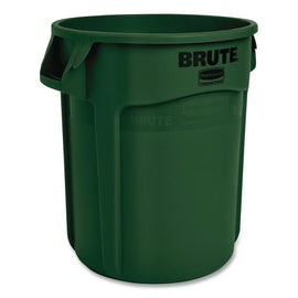 Vented Round Brute Container, 20 Gal, Resin, Dark Green