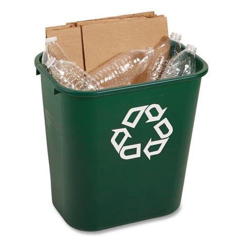 Deskside Recycling Container, 28 Qt Resin, Green