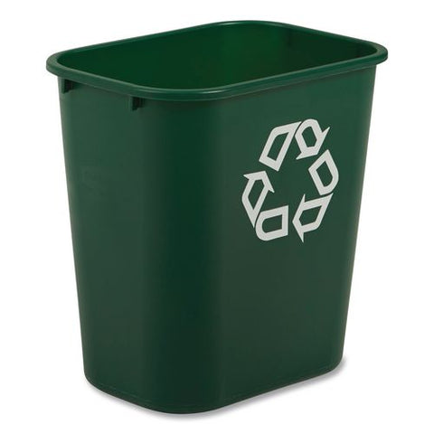 Deskside Recycling Container, 28 Qt Resin, Green