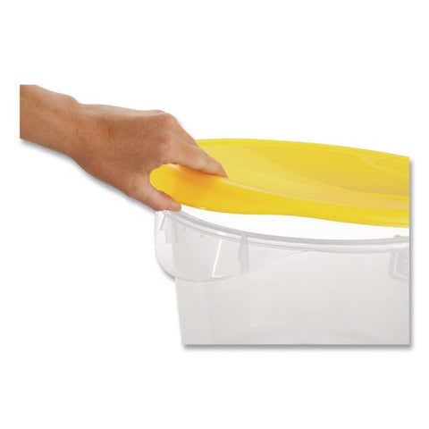 Round Storage Container Lids, 10.25" Diameter X 1.27" H, Plastic, Yellow