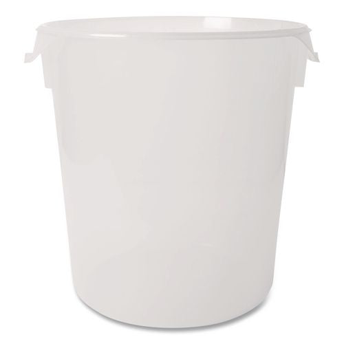 Round Storage Containers, 22 Qt, 13.13" Diameter X 14" H, Plastic, Clear