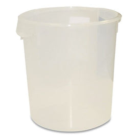 Round Storage Containers, 22 Qt, 13.13" Diameter X 14" H, Plastic, Clear
