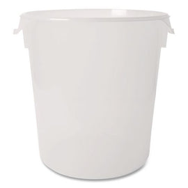 Round Storage Containers, 22 Qt, 13.13" Diameter X 14" H, Plastic, Clear