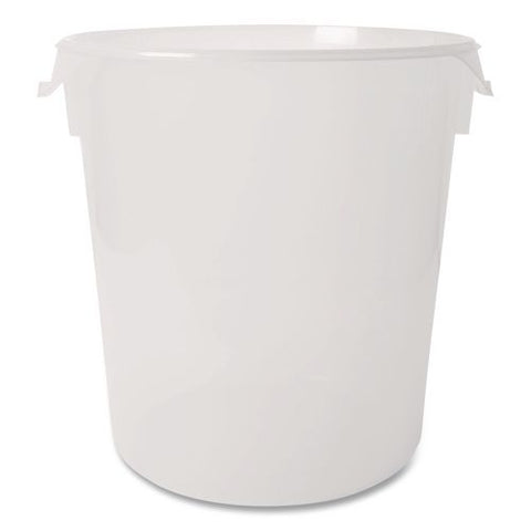 Round Storage Containers, 22 Qt, 13.13" Diameter X 14" H, Plastic, Clear