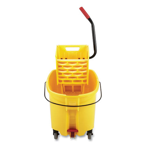 Wavebrake 2.0 Bucket/wringer Combos, Down-press, 44 Qt, Plastic, Yellow