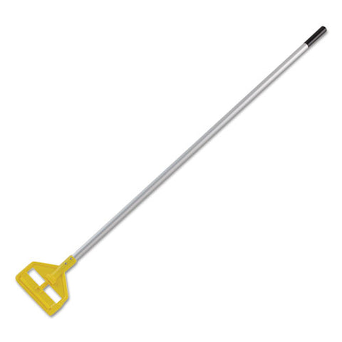 Invader Aluminum Side-gate Wet-mop Handle, 60", Gray/yellow