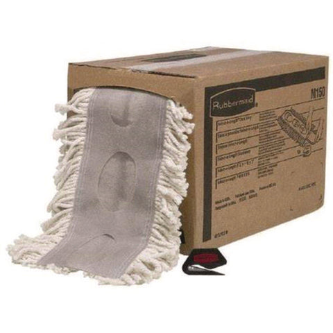 Cut To Length Dust Mops, Cotton, White, Cut-end, 5 X 40 Ft, 1 Box