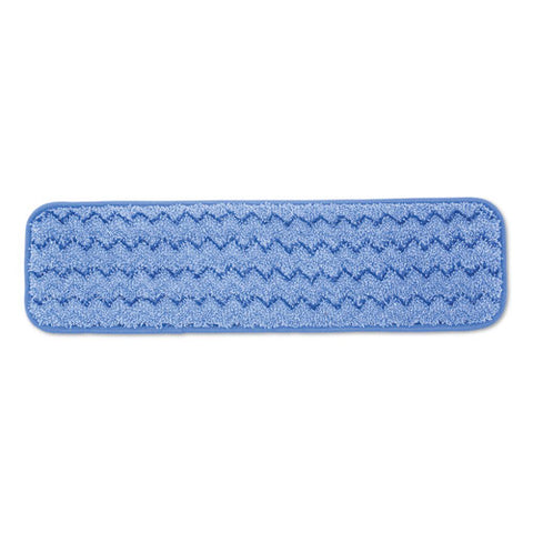 Microfiber Wet Room Pad, Split Nylon/polyester Blend, 18", Blue, 12/carton