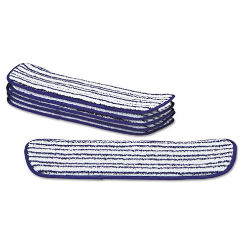 Microfiber Finish Pad, 18 X 5.5, Blue/white, 6/box