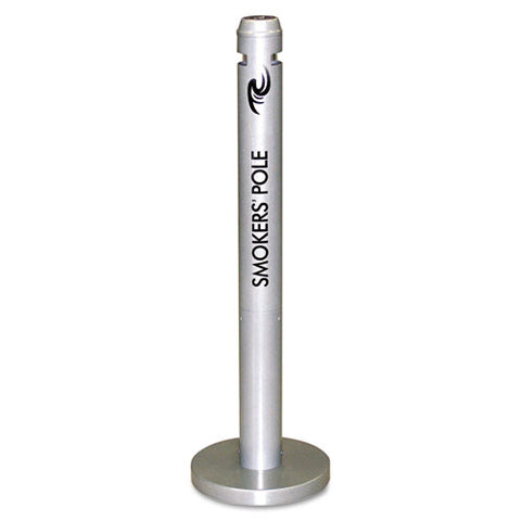 Smoker's Pole, Round, Steel, 0.9 Gal, 4 Dia X 41h, Silver