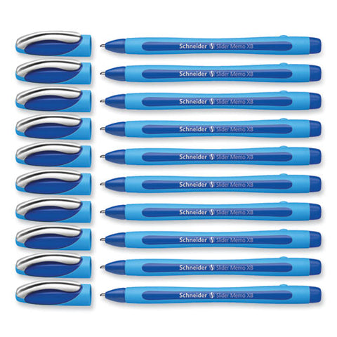 Slider Memo Xb Ballpoint Pen, Stick, Extra-bold 1.4 Mm, Blue Ink, Blue/light Blue Barrel, 10/box