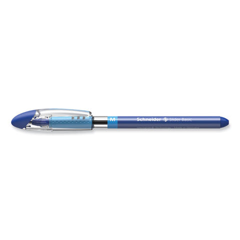 Slider Basic Ballpoint Pen, Stick, Medium 0.8 Mm, Blue Ink, Blue Barrel, 10/box