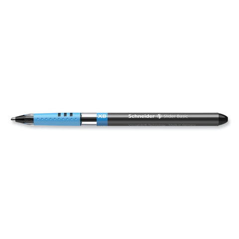 Slider Basic Ballpoint Pen, Stick, Extra-bold 1.4 Mm, Black Ink, Black Barrel, 10/box