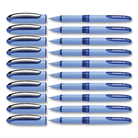 One Hybrid N Roller Ball Pen, Stick, Extra-fine 0.3 Mm, Blue Ink, Blue Barrel, 10/box