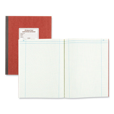 Computation Notebook, Quadrille Rule (4 Sq/in), Brown Cover, (75) 11.75 X 9.25 Sheets