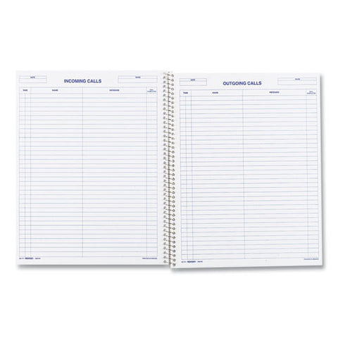 Wirebound Call Register, One-part (no Copies), 11 X 8.5, 100 Forms Total