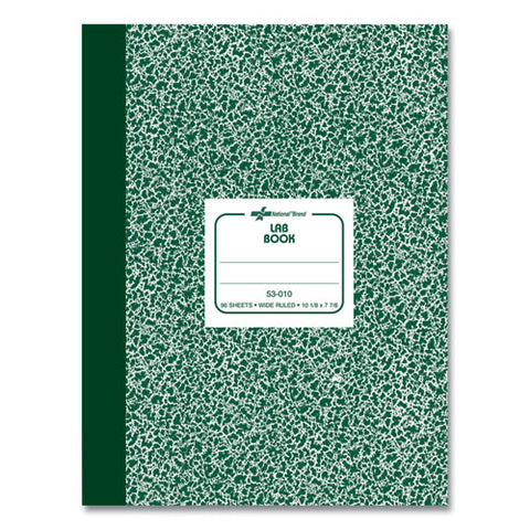 Lab Notebook, Wide/legal Rule, Green Marble Cover, (96) 10.13 X 7.88 Sheets