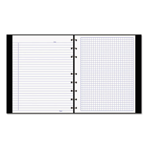 Notepro Quad Notebook, Data/lab-record Format With Narrow And Quadrille Rule Sections, Black Cover, (96) 9.25 X 7.25 Sheets