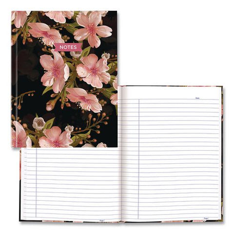 Fashion Hard Cover Notebook, 1-subject, Medium/college Rule, Cherry Tree Lane Cover, (96) 9.25 X 7.25 Sheets