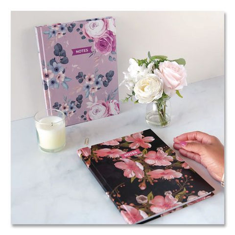 Fashion Hard Cover Notebook, 1-subject, Medium/college Rule, Lavender Floral Cover, (96) 9.25 X 7.25 Sheets