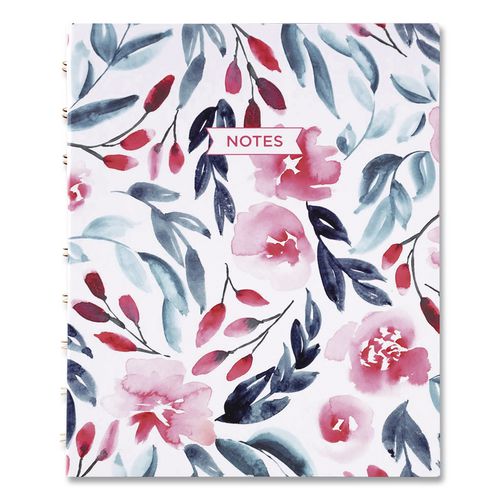 Notepro Fashion Hard Cover Notebook, 1-subject, Medium/college Rule, Tranquil Blooms Cover, (96) 9.25 X 7.25 Sheets