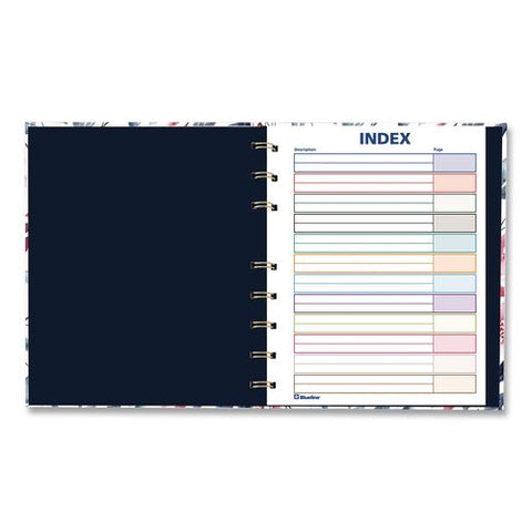 Notepro Fashion Hard Cover Notebook, 1-subject, Medium/college Rule, Tranquil Blooms Cover, (96) 9.25 X 7.25 Sheets