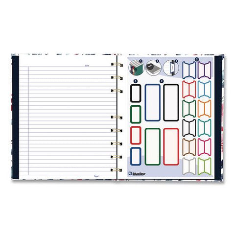 Notepro Fashion Hard Cover Notebook, 1-subject, Medium/college Rule, Tranquil Blooms Cover, (96) 9.25 X 7.25 Sheets