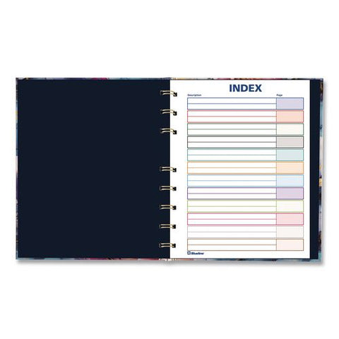 Notepro Fashion Hard Cover Notebook, 1-subject, Medium/college Rule, Midnight Floral Cover, (96) 9.25 X 7.25 Sheets