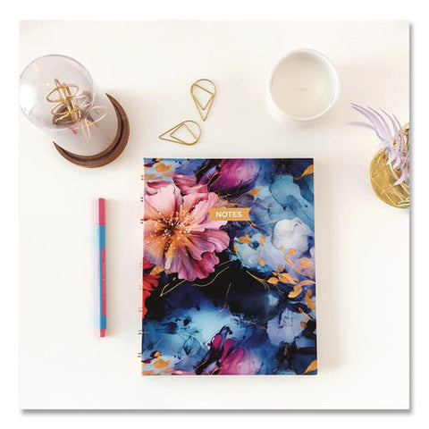 Notepro Fashion Hard Cover Notebook, 1-subject, Medium/college Rule, Midnight Floral Cover, (96) 9.25 X 7.25 Sheets
