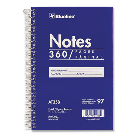 Steno Notes Notebook, Gregg Rule, Blue/white Cover, (180) 9 X 6 Sheets