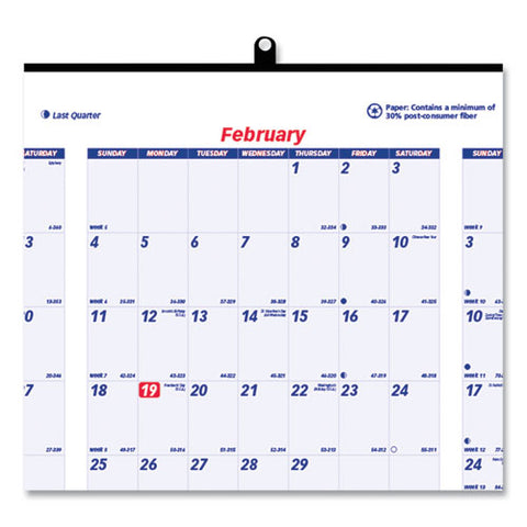 Yearly Wall Calendar, 24 X 36, White/blue Sheets, 12-month (jan To Dec): 2025