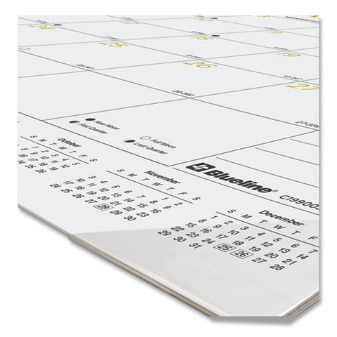 Gold Collection Monthly Desk Pad Calendar, 22 X 17, White Sheets, Black Headband, Clear Corners, 12-month (jan To Dec): 2025