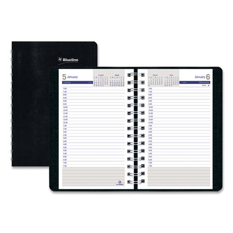 Duraglobe Daily Planner, 30-minute Appointments, 8 X 5, Black Soft Cover, 12-month (jan To Dec): 2025