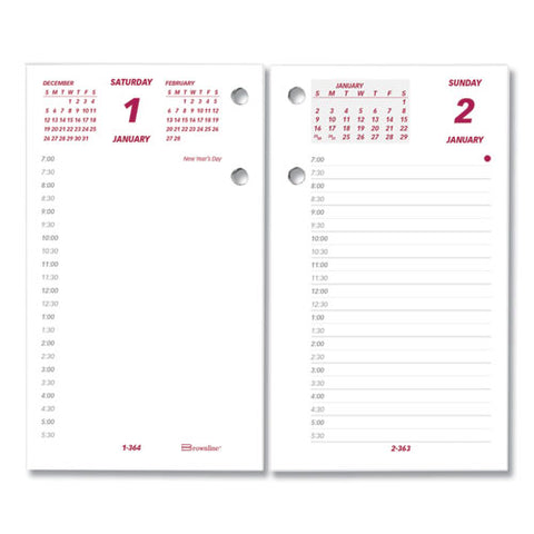 Daily Calendar Pad Refill, 6 X 3.5, White/burgundy/gray Sheets, 12-month (jan To Dec): 2025