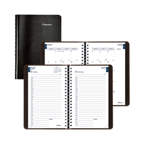 Academic Daily/monthly Planner, 8 X 5, Black Cover, 12-month (aug To July): 2024 To 2025