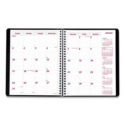 Essential Collection 14-month Ruled Monthly Planner, 8.88 X 7.13, Black Cover, 14-month: Dec 2024 To Jan 2026