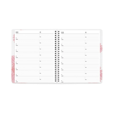 Essential Collection Ruled Monthly Planner, Daisy Artwork, 8.88 X 7.13, Black/pink Cover, 14-month: Dec 2024 To Jan 2026