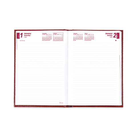 Daily/monthly Planner, 8.25 X 5.75, Red Cover, 12-month (jan To Dec): 2025