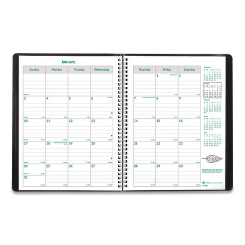 Ecologix Recycled Monthly Planner, Ecologix Artwork, 11 X 8.5, Black Cover, 14-month: Dec 2024 To Jan 2026