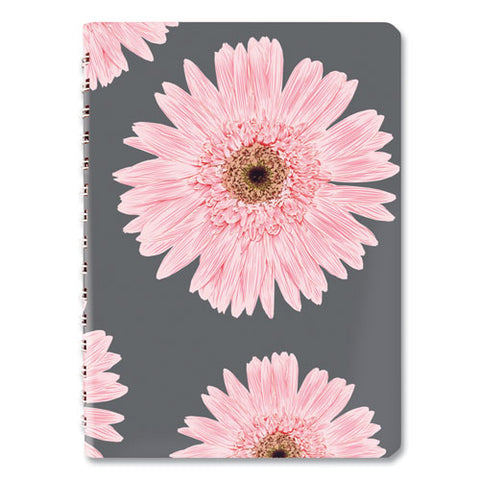 Pink Ribbon Essential Daily Appt Book, Breast Cancer, Daisy Artwork, 8 X 5, Navy/gray/pink Cover, 12-month (jan To Dec): 2025